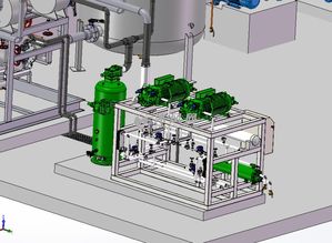 冷水機組氨制冷設備制冷機機房管道布局模型
